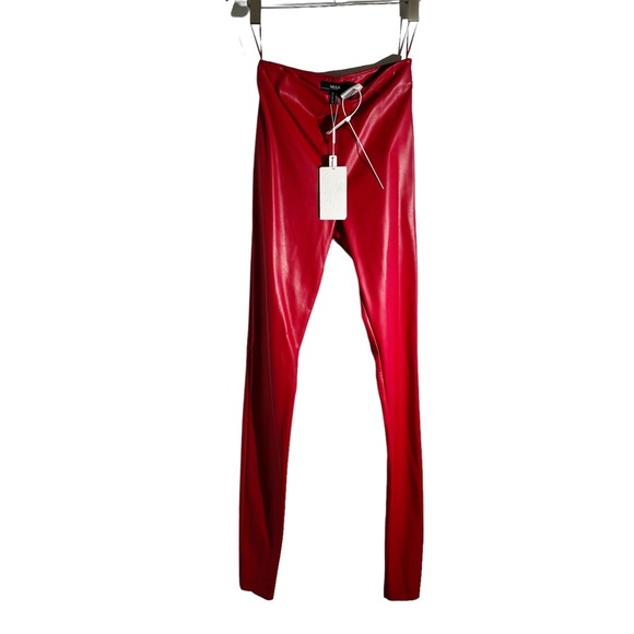 NWT Nissa Red Faux Leather Leggings size XS - Picture 5 of 10